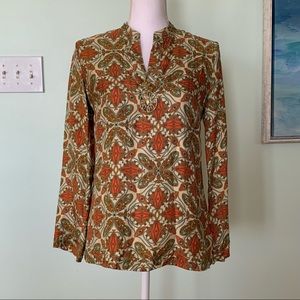 🏷️ Talbots Pure Silk Print Tunic 2 V-Neck